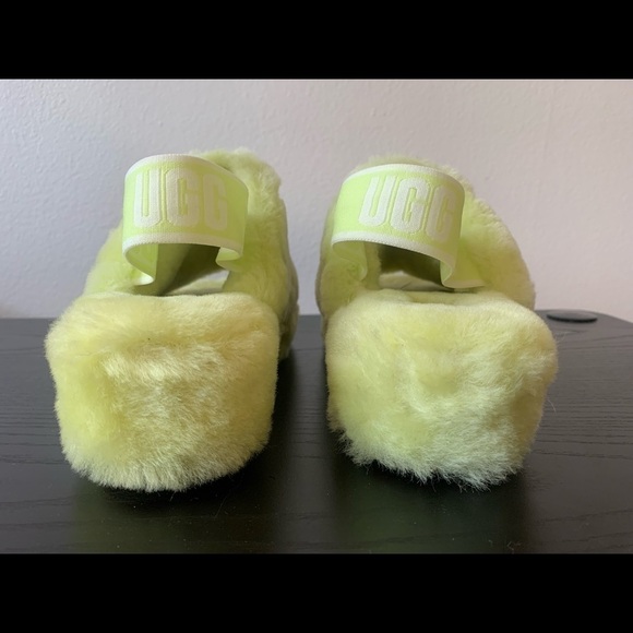 New UGG WOMEN'S FLUFF YEAH POLLEN POPPY SLIPPER SLIDES  S/N 1118459 - Picture 4 of 7